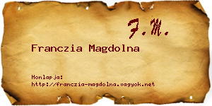 Franczia Magdolna névjegykártya